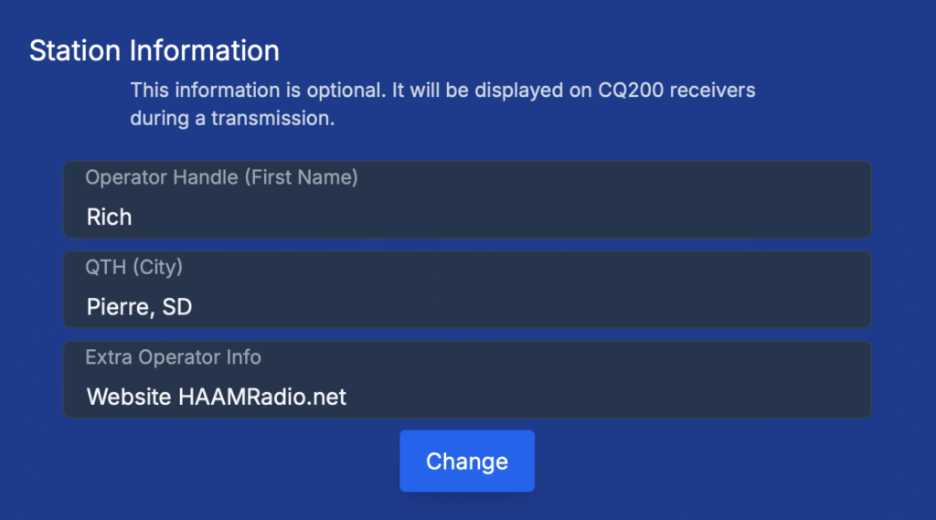 CQ200 station information